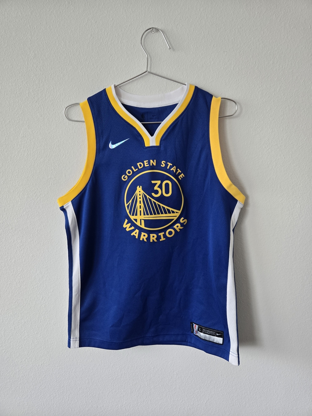 Nike Golden State Warriors Blue & Yellow Basketball Jersey